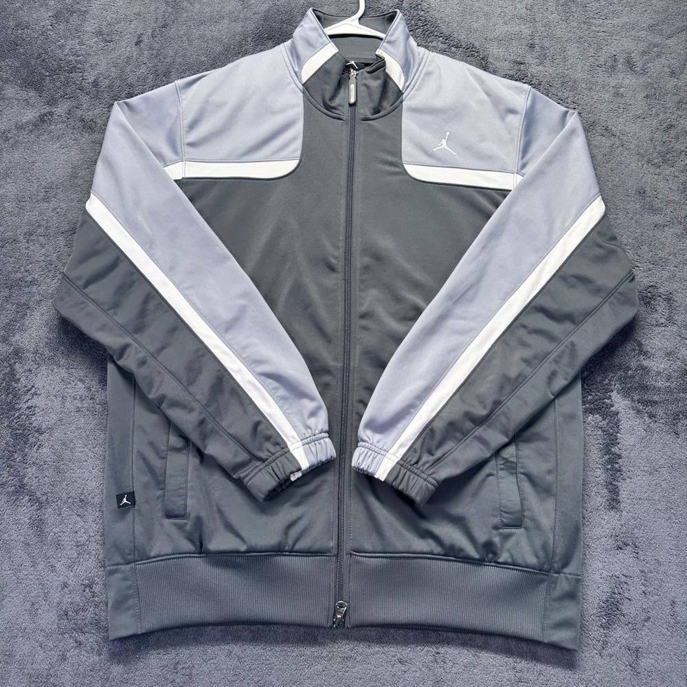 Jordan Colorblock Full Zip Track Jacket Men's Large Cool Grey Jumpman 404311